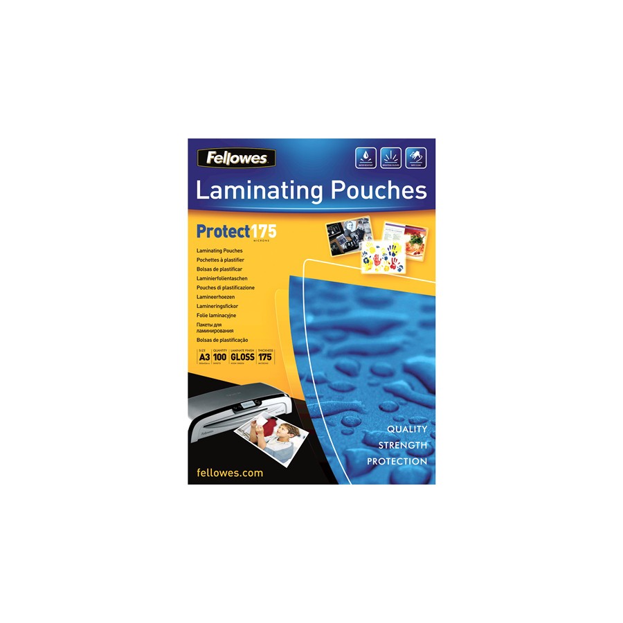 388-PACK 100 BOLSAS PLASTIFICACION 303X426 175 MICRAS A3 FELLOWES 5308803 388-PACK 100 BOLSAS PLASTIFICACION 303X426 175 MICRAS A3 FELLOWES 5308803