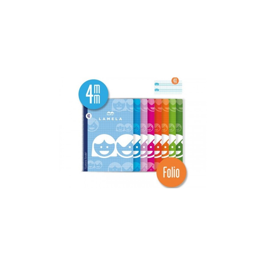 3885-CUADERNO BASICO FORMATO FOLIO 80 HOJAS RAYADO 4 MM SURTIDOS LAMELA 07F004 3885-CUADERNO BASICO FORMATO FOLIO 80 HOJAS RAYADO 4 MM SURTIDOS LAMELA 07F004