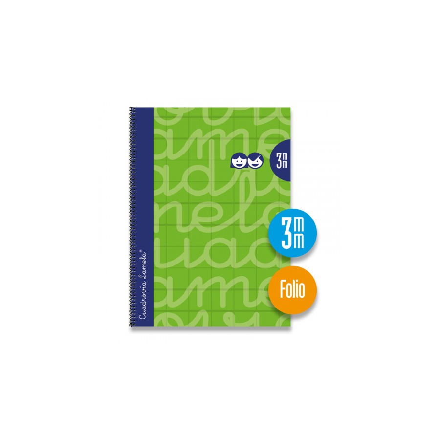3892-CUADERNO FOLIO FORRADO RAYADO 3 MM VERDE LAMELA 7FTE003V 3892-CUADERNO FOLIO FORRADO RAYADO 3 MM VERDE LAMELA 7FTE003V
