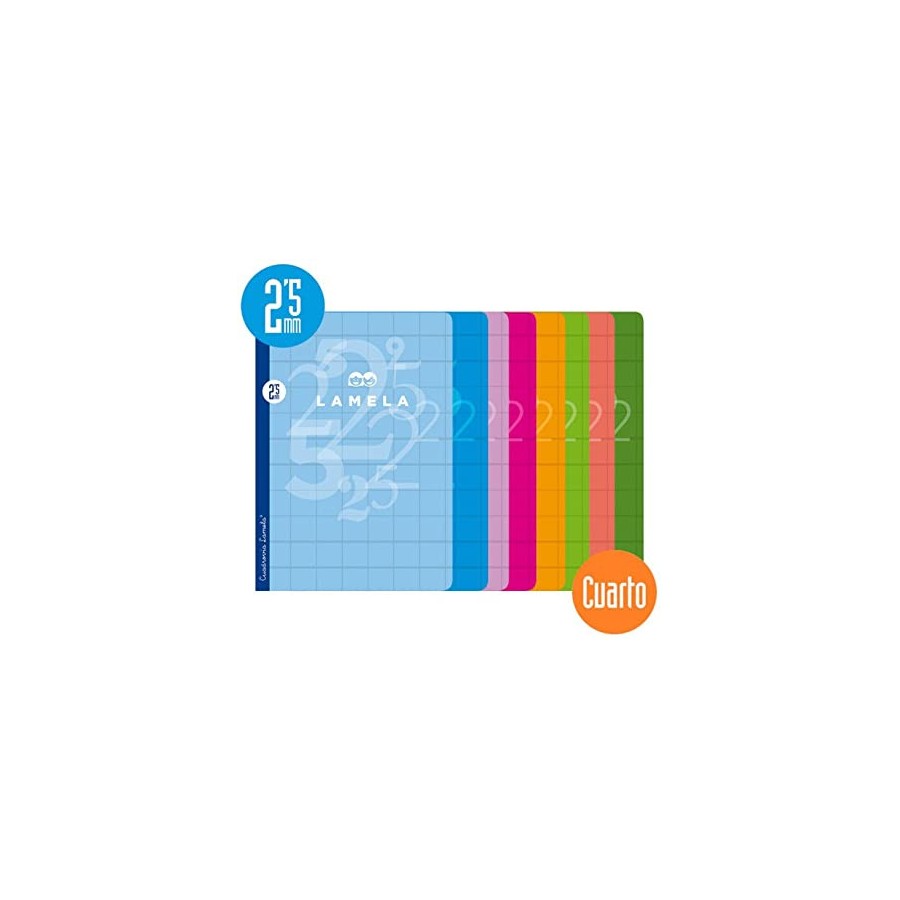 3900-LIBRETA CUARTO 50 HOJAS RAYADO 2,5 MM-COLORES SURTIDOS LAMELA 06C002 3900-LIBRETA CUARTO 50 HOJAS RAYADO 2,5 MM-COLORES SURTIDOS LAMELA 06C002