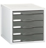 3911-MODULO ARCHISYSTEM DE 5 CAJONES 356X316X303 MM GRAFITO ARCHIVO 2000 8405C GF
