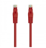 39170-Nanocable Cable de red latiguillo RJ45 LSZH Cat.6A UTP AWG24, Rojo, 0.5m
