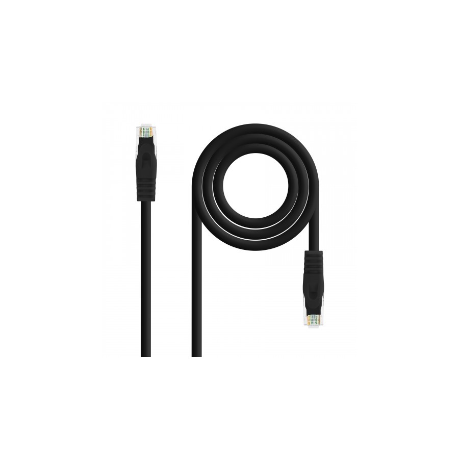 39191-Nanocable Cable de red latiguillo RJ45 LSZH Cat.6A UTP AWG24, Negro, 2.0m