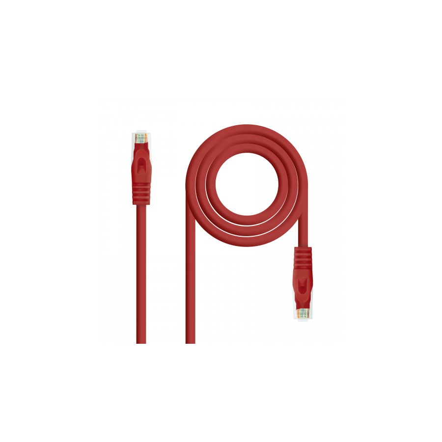 39203-Nanocable Cable de red latiguillo RJ45 LSZH Cat.6A UTP AWG24, Rojo, 3.0m