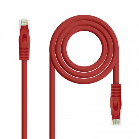 39203-Nanocable Cable de red latiguillo RJ45 LSZH Cat.6A UTP AWG24, Rojo, 3.0m