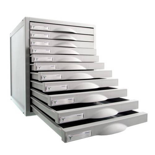 3921-MODULO ARCHISYSTEM DE 11 CAJONES 356X316X362 MM GRIS ARCHIVO 2000 8211C GS