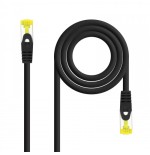 39219-Nanocable Cable de red latiguillo RJ45 LSZH Cat.6A SFTP AWG26, Negro, 0.5m