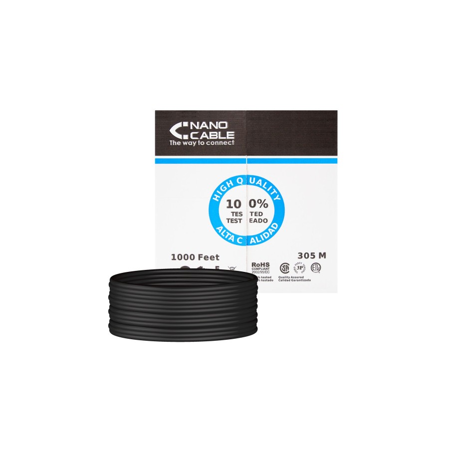 39261-Nanocable Cable Red RJ45 Cat.5e UTP Rigido AWG24 Exterior, 305 M