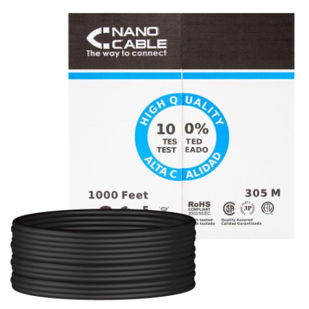 39261-Nanocable Cable Red RJ45 Cat.5e UTP Rigido AWG24 Exterior, 305 M