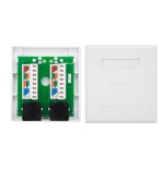 39275-Nanocable ROSETA DE SUPERFICIE PARA RJ45 CAT.6 2 TOMAS, BLANCO