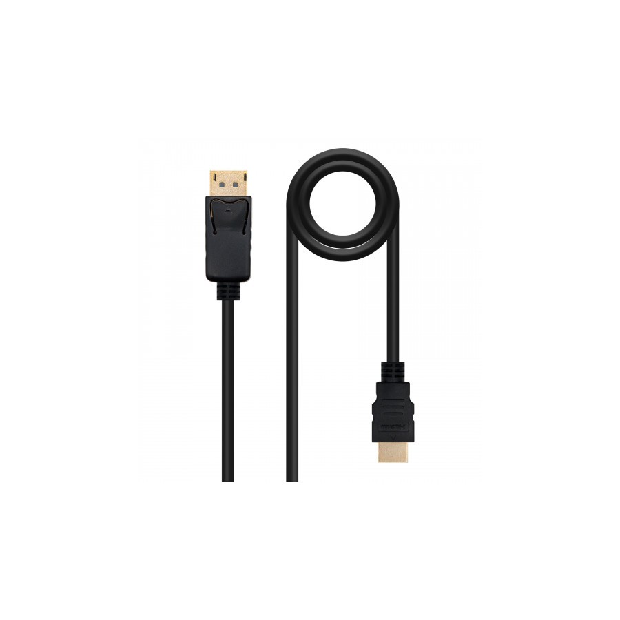 39293-Nanocable Cable conversor DISPLAYPORT a HDMI, DP/M - HDMI/M, Negro, 5.0 M