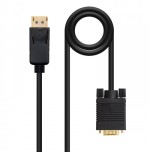 39295-Nanocable Cable conversor DISPLAYPORT a VGA, DP/M - VGA/M, Negro, 2.0 M