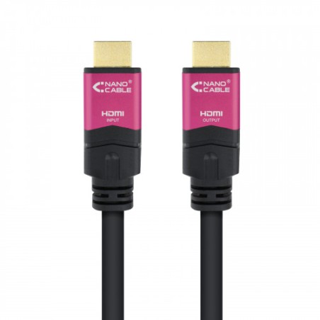 39314-Nanocable 10.15.3725 cable HDMI 25 m HDMI tipo A (Estandar) Negro, Rosa