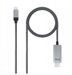 39323-Nanocable 10.15.5102 adaptador de cable de video 1,8 m USB Tipo C HDMI Aluminio, Negro