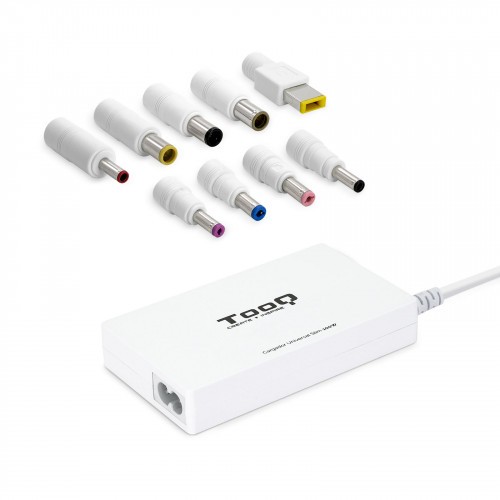 39329-TooQ Cargador automatico universal slim multi tension para portatil 100W con USB 2A y 9 conectores