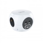 39339-Nanocable Base de 3 enchufes con 4 USB´s (2 USB A + 2 USB-C), con interruptor