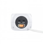 39340-Nanocable Base de 3 enchufes con 4 USB´s (2 USB A + 2 USB-C), con interruptor