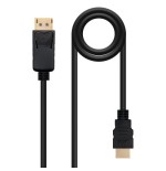 39367-Nanocable Cable Conversor DISPLAYPORT a HDMI, DP/M - HDMI/M, Negro, 1 m