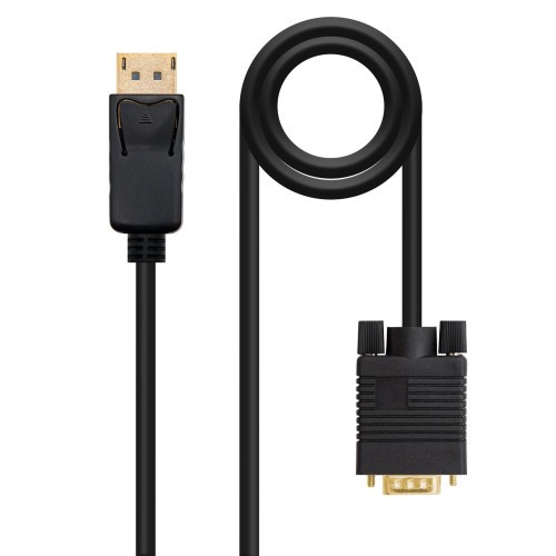 39371-Nanocable Cable Conversor DisplayPort a VGA, DP/M - VGA/M, Negro, 1 m