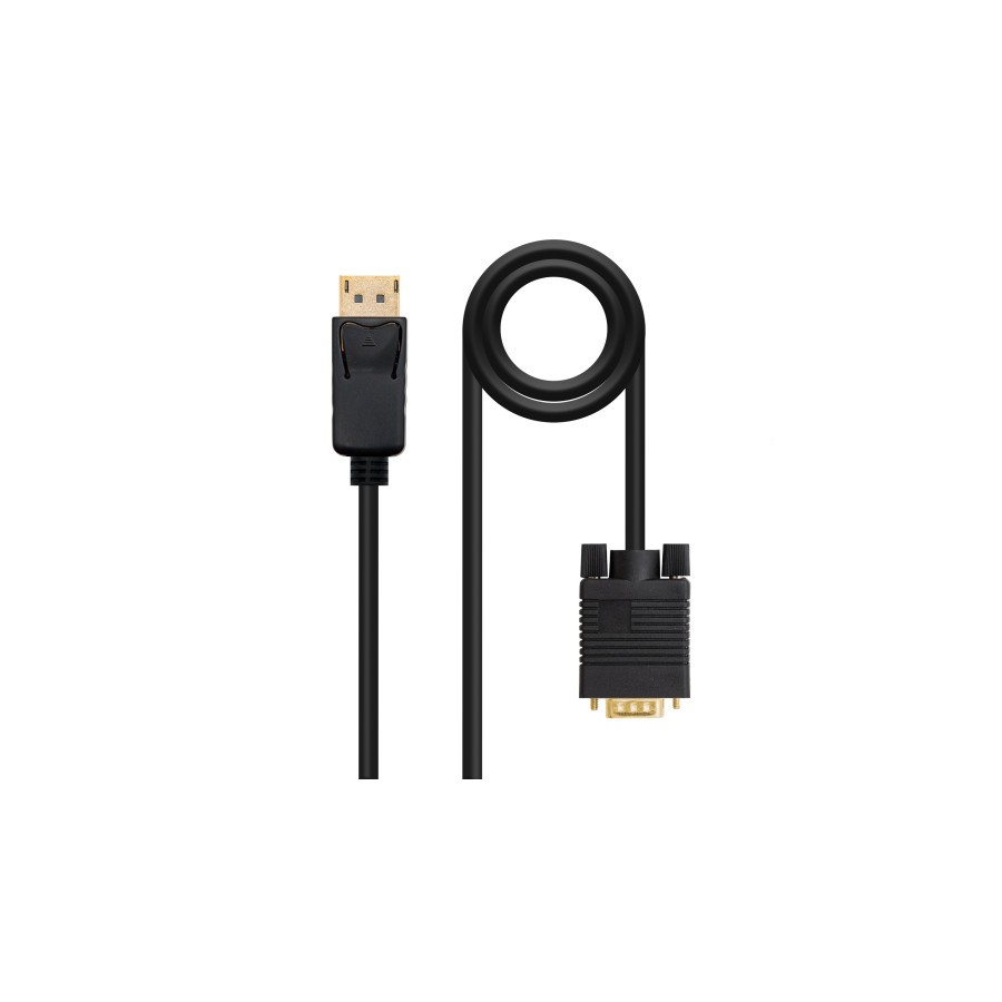 39371-Nanocable Cable Conversor DisplayPort a VGA, DP/M - VGA/M, Negro, 1 m