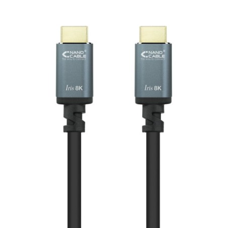 39376-Nanocable Cable HDMI 2.1 IRIS 8K A/M-A/M, Negro, 0.5 m