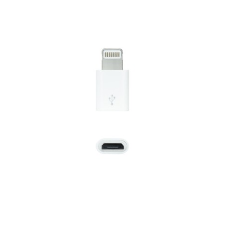 39393-Nanocable Adaptador Lightning a Micro USB, Lightning/M-Micro B/H Blanco