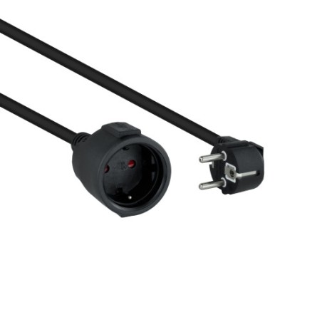39397-Nanocable Cable de Alimentacion Alargador, Negro, 2 m