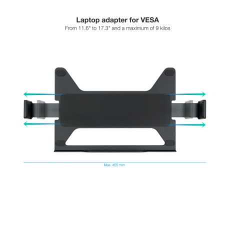 39444-TooQ TQLH1117-B soporte para ordenador portatil Soporte articulado con bandeja para ordenador portatil Negro 43,9