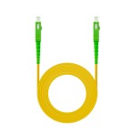 39454-Nanocable Cable de Fibra Optica SC/APC a SC/APC Monomodo Simplex LSZH, Amarillo, 1 m