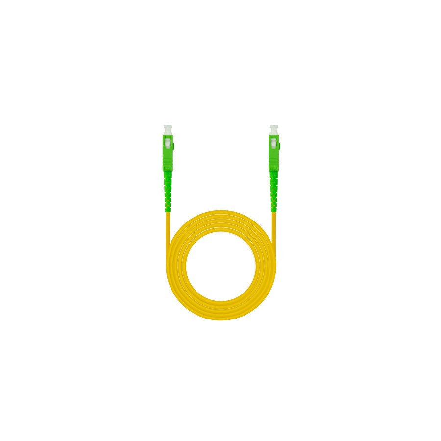 39456-Nanocable Cable de Fibra Optica SC/APC a SC/APC Monomodo Simplex LSZH, Amarillo, 2 m