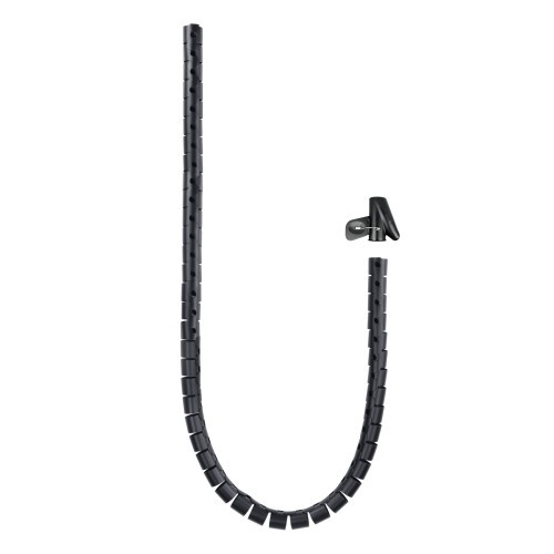 39474-Nanocable Organizador de Cables Flexible 25 mm, Negro, 3 m