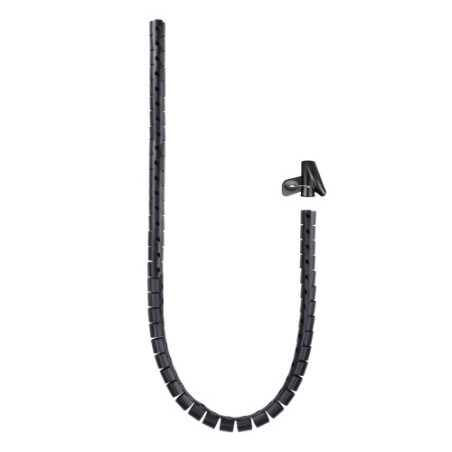 39474-Nanocable Organizador de Cables Flexible 25 mm, Negro, 3 m