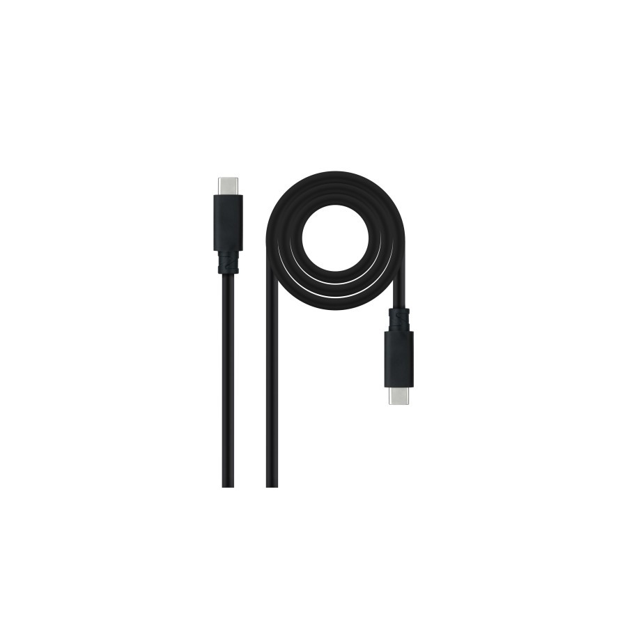 39482-Nanocable Cable USB 3.1 Gen2 10Gbps 5A, 4K/60Hz, USB-C/M-USB-C/M, Negro, 0.5 m