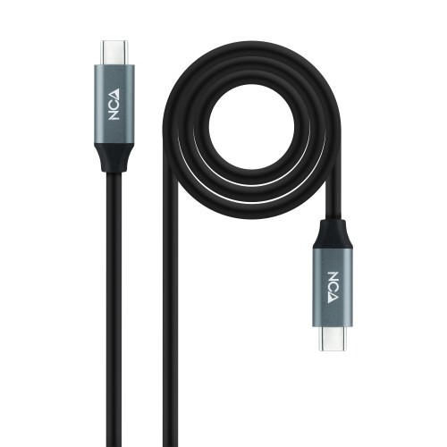 39490-Nanocable 10.01.4300 cable USB 0,5 m USB4 Gen 2x2 USB C Negro