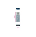 39500-Nanocable Adaptador USB-A 3.1 GEN2 a USB-C, USB-A/M-USB-C/H, Gris