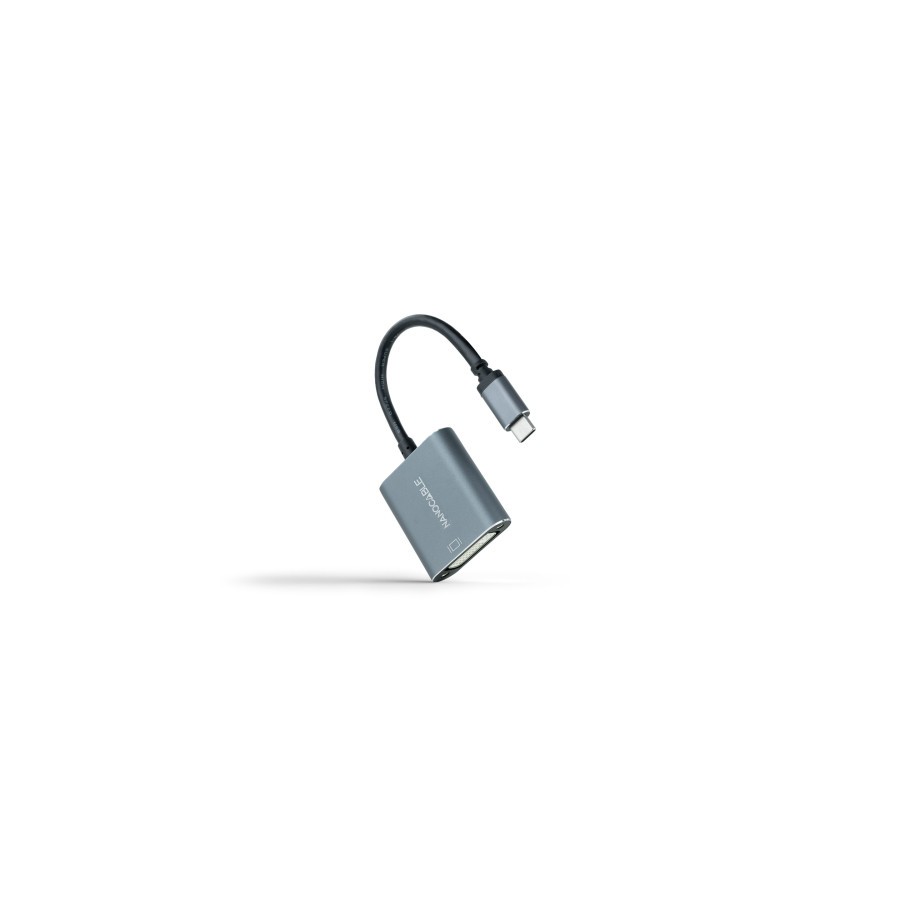 39527-Nanocable Conversor USB-C a DVI-D, 15 cm, Gris