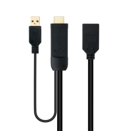 39530-Nanocable Conversor HDMI 2.0 a DisplayPort V1.2 Negro, 20 cm