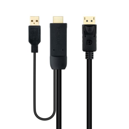 39536-Nanocable Cable Conversor HDMI 2.0 a DisplayPort V1.2, 1.8 m, Negro