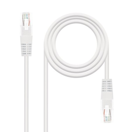 39553-Nanocable Cable Red Latiguillo RJ45 CAT.6 UTP AWG24, Blanco, 30 cm