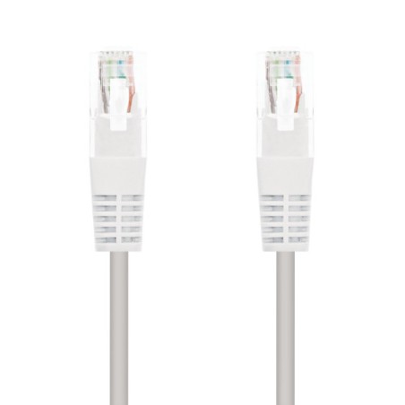 39554-Nanocable Cable Red Latiguillo RJ45 CAT.6 UTP AWG24, Blanco, 30 cm