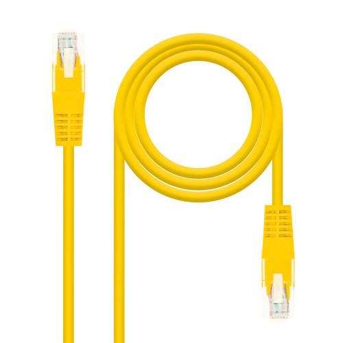 39555-Nanocable Cable Red Latiguillo RJ45 CAT.6 UTP AWG24, Amarillo, 30 cm