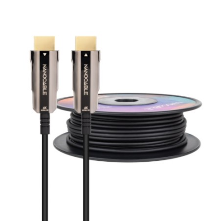 39681-Nanocable Cable HDMI V2.0 AOC 4K@60Hz 18Gbps A/M-A/M, Negro, 50 m
