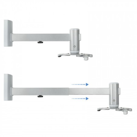 39694-TooQ SOPORTE UNIVERSAL DE PARED GIRATORIO 360o E INCLINABLE PARA PROYECTOR PLATA