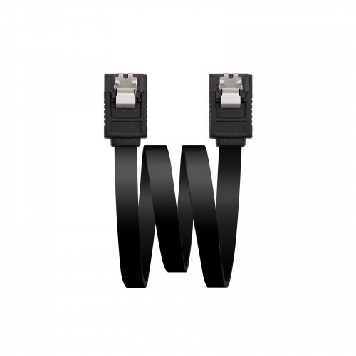 39709-Nanocable CABLE SATA III DATOS 6G CON ANCLAJES, NEGRO, 0.5 M