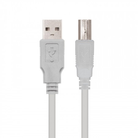 39735-Nanocable CABLE USB 2.0 IMPRESORA, TIPO A/M-B/M, BEIGE, 3.0 M