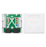 39749-Nanocable ROSETA DE SUPERFICIE PARA RJ45 CAT.5E 2 TOMAS, BLANCO