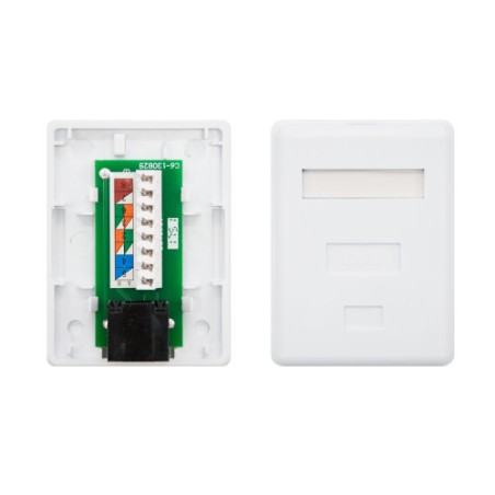 39751-Nanocable ROSETA DE SUPERFICIE PARA RJ45 CAT.6 1 TOMA, BLANCO