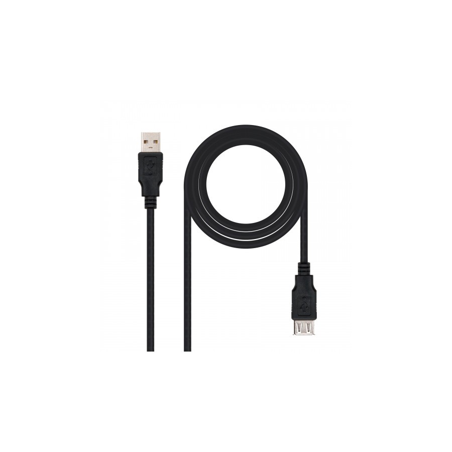 39756-Nanocable CABLE USB 2.0, TIPO A/M-A/H, NEGRO, 1.0 M