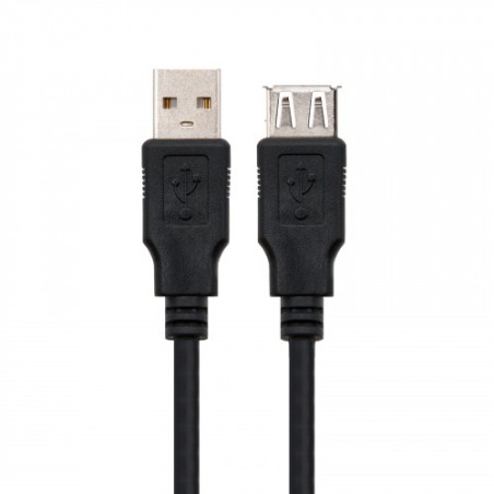 39757-Nanocable CABLE USB 2.0, TIPO A/M-A/H, NEGRO, 1.0 M