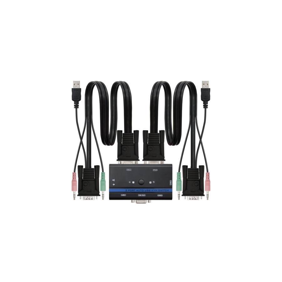 39782-NANOCABLE  KVM SWITCH VGA USB 1U-2PC+CABLE (10.12.0001)